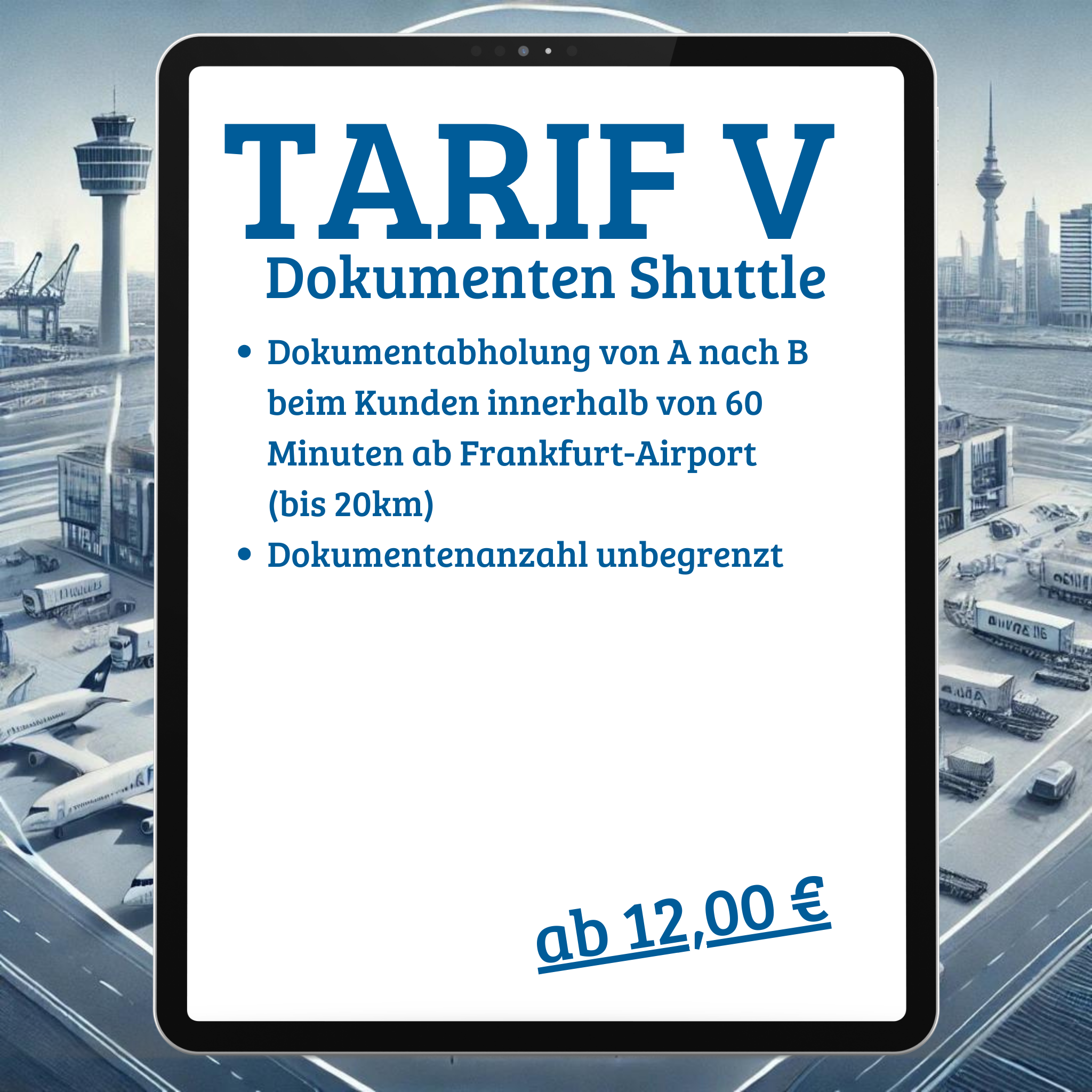 Tarif V – Dokumenten Shuttle